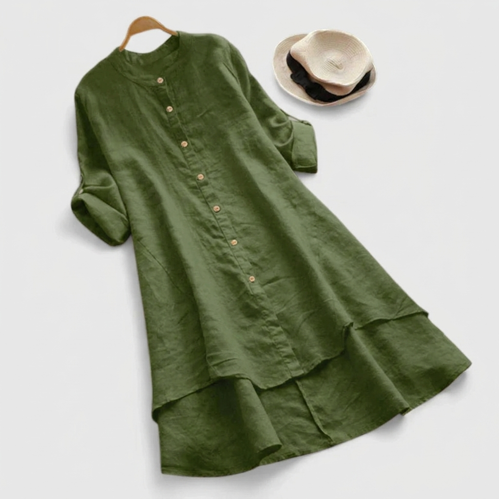 Josie | Button-Front Tiered Relaxed Women Summer Midi Dress