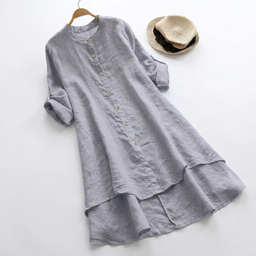 Josie | Button-Front Tiered Relaxed Women Summer Midi Dress