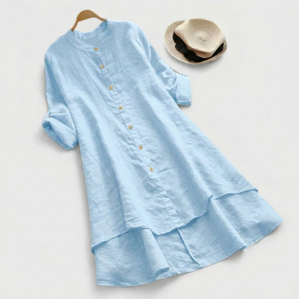 Josie | Button-Front Tiered Relaxed Women Summer Midi Dress