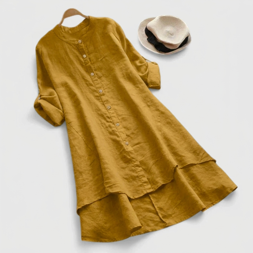 Josie | Button-Front Tiered Relaxed Women Summer Midi Dress