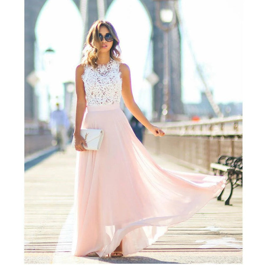 Caitlin | Lace-Bodice Feminine Women Summer Maxi Dress