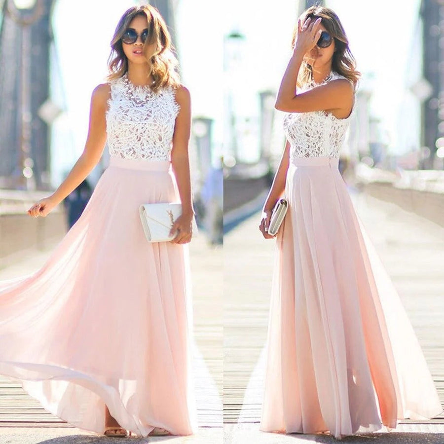 Caitlin | Lace-Bodice Feminine Women Summer Maxi Dress