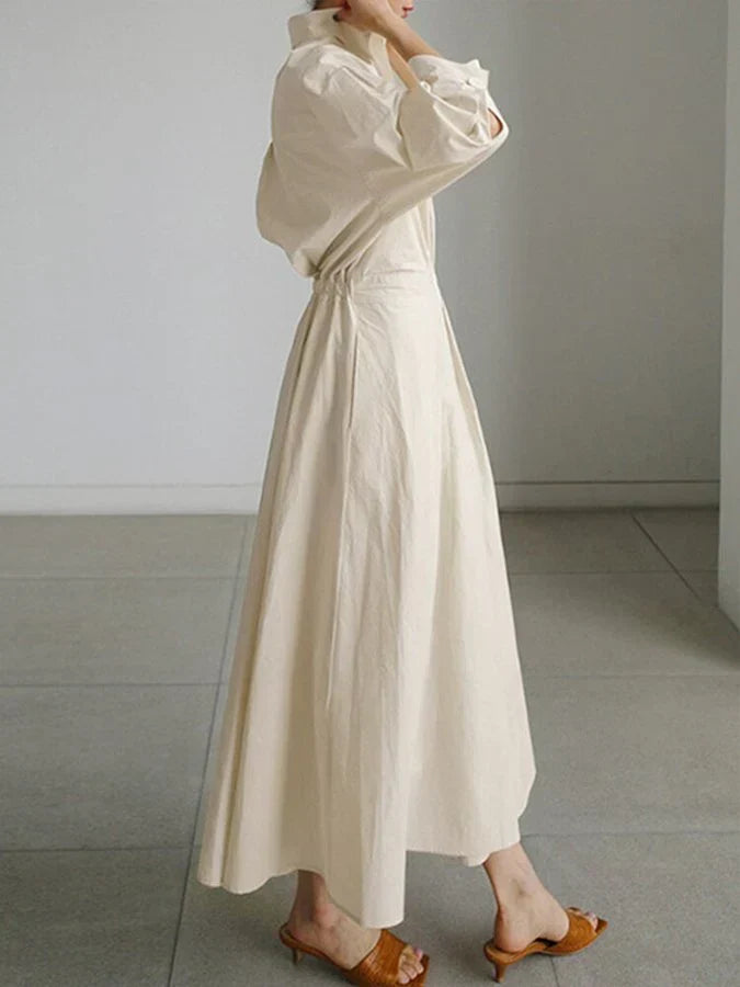 Elise | Pleated Collared Women's Shirt Dress