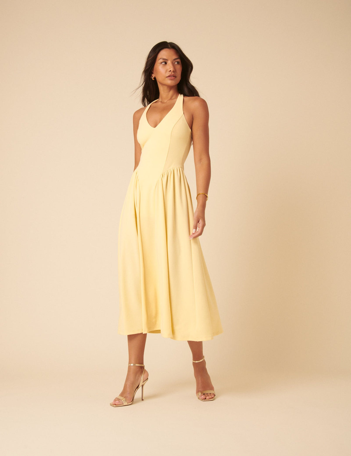 Odette | Halterneck Open-Back Drop-Waist Women Summer Midi Dress