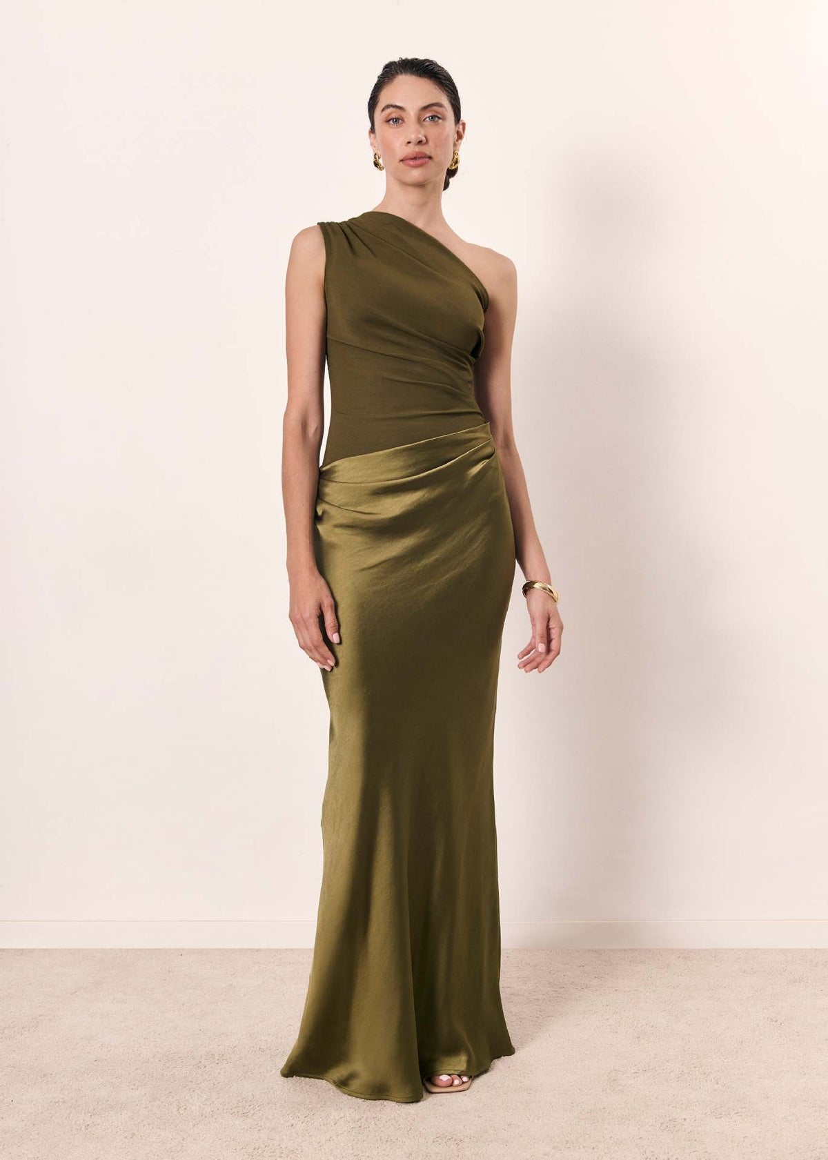 Paula | One-Shoulder Satin Flowing Women Summer Maxi Dress