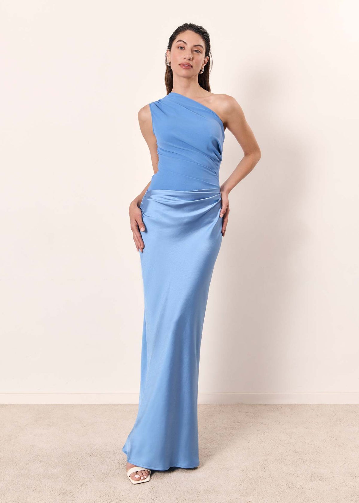 Paula | One-Shoulder Satin Flowing Women Summer Maxi Dress
