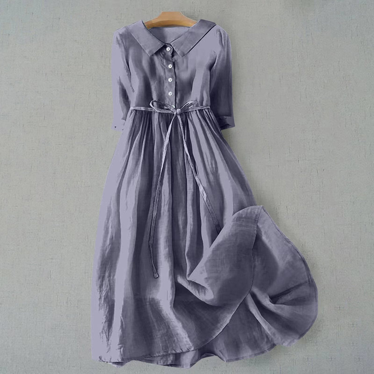 Clarissa | Button-Front Tie-Waist Flowy Women Summer Midi Dress