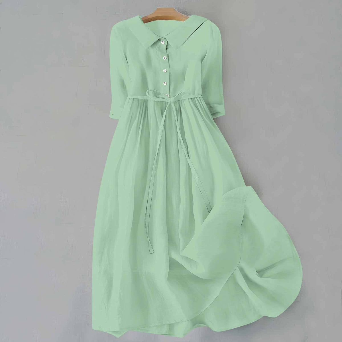 Clarissa | Button-Front Tie-Waist Flowy Women Summer Midi Dress