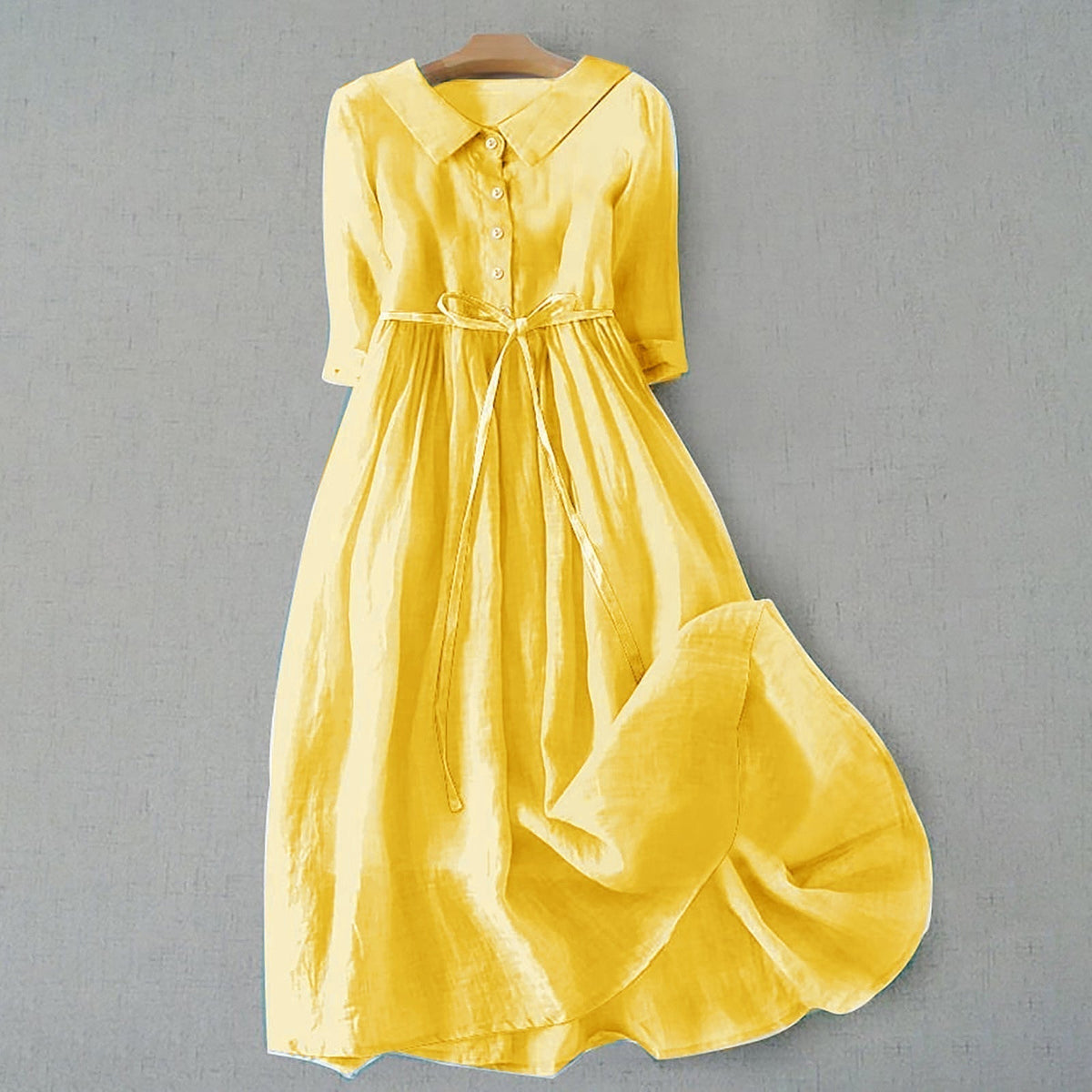 Clarissa | Button-Front Tie-Waist Flowy Women Summer Midi Dress