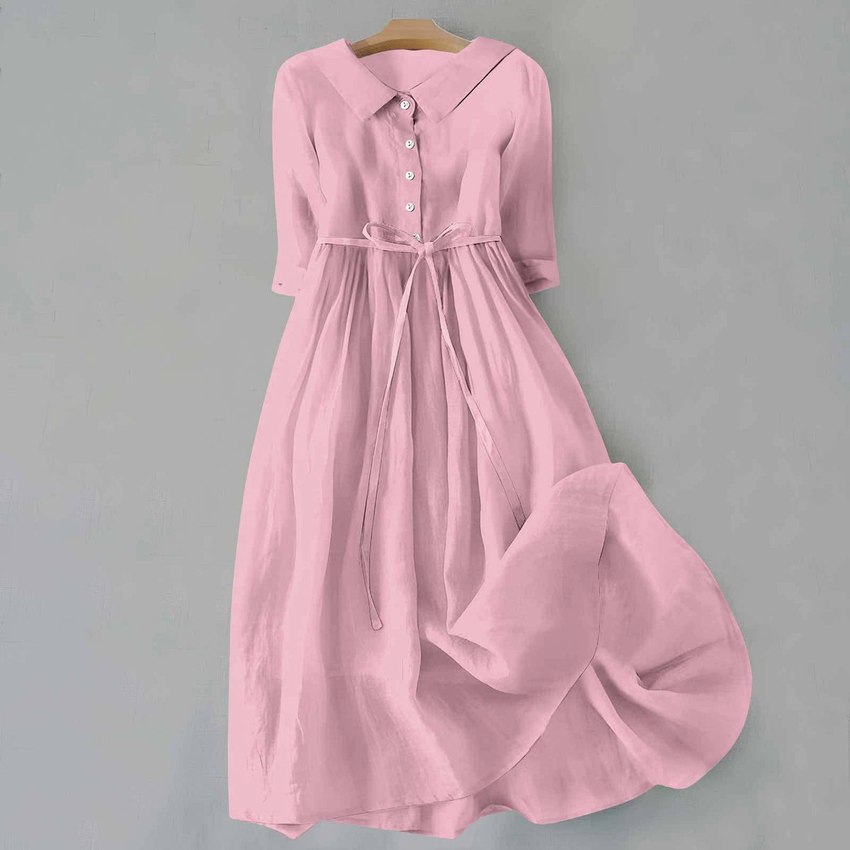 Clarissa | Button-Front Tie-Waist Flowy Women Summer Midi Dress