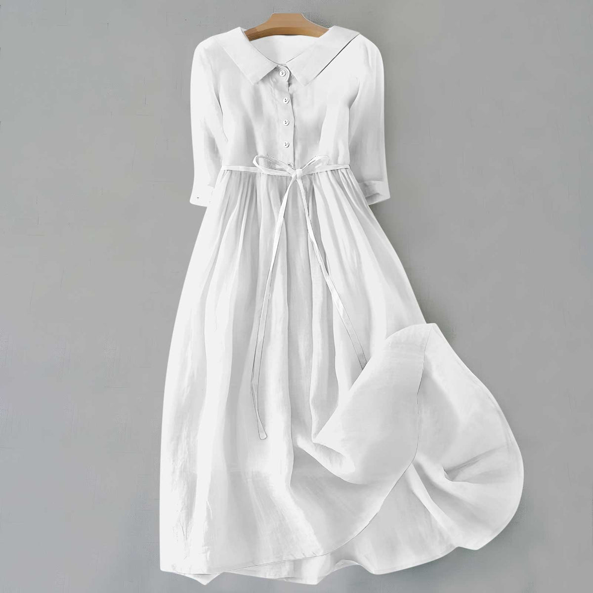 Clarissa | Button-Front Tie-Waist Flowy Women Summer Midi Dress
