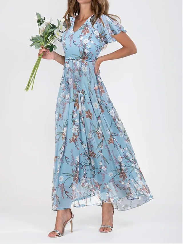 Alessia | Fitted Flattering Classic Women Summer Maxi Dress