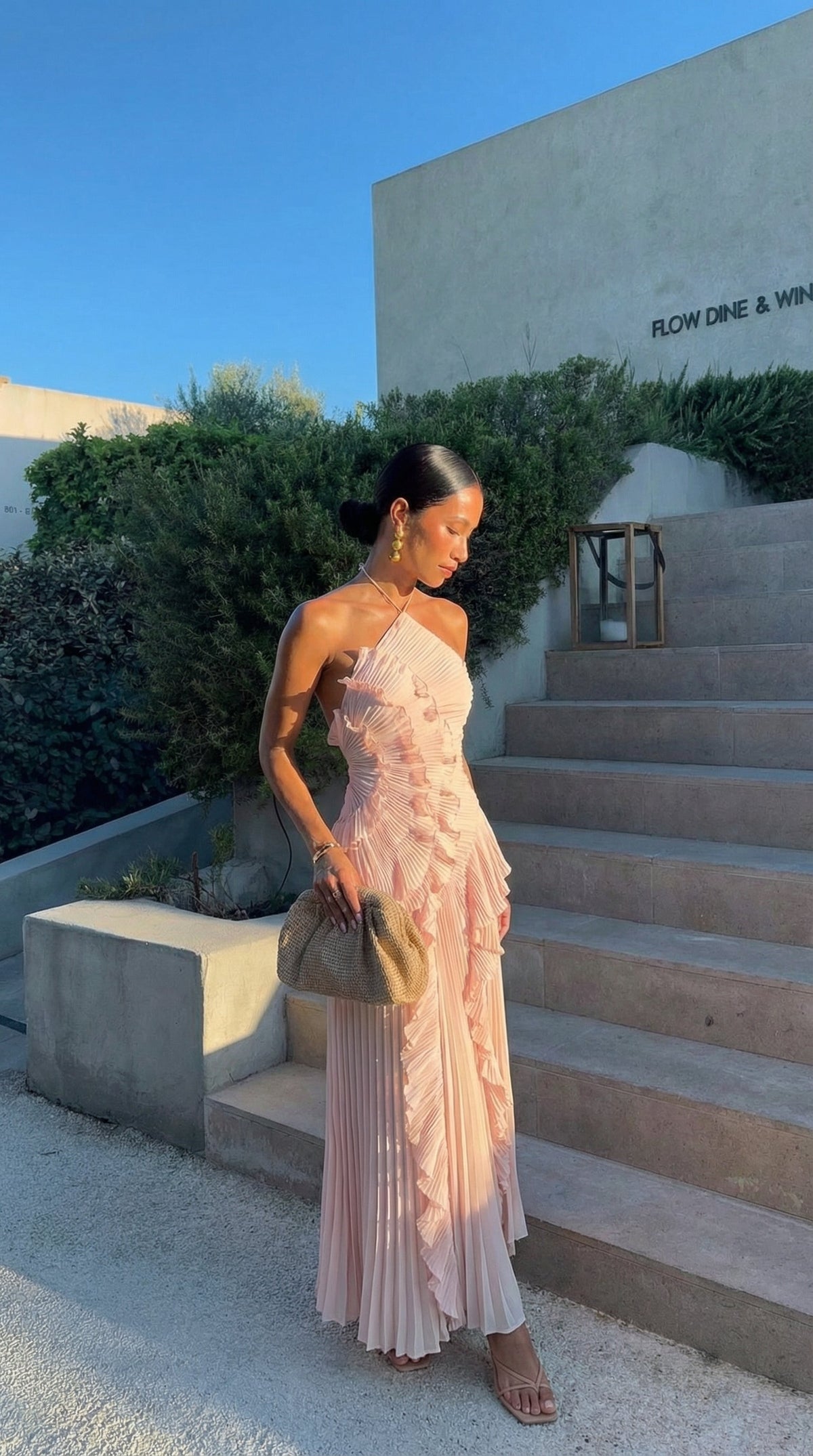 Ashley | Halter Asymmetric Ruffle Women Summer Maxi Dress