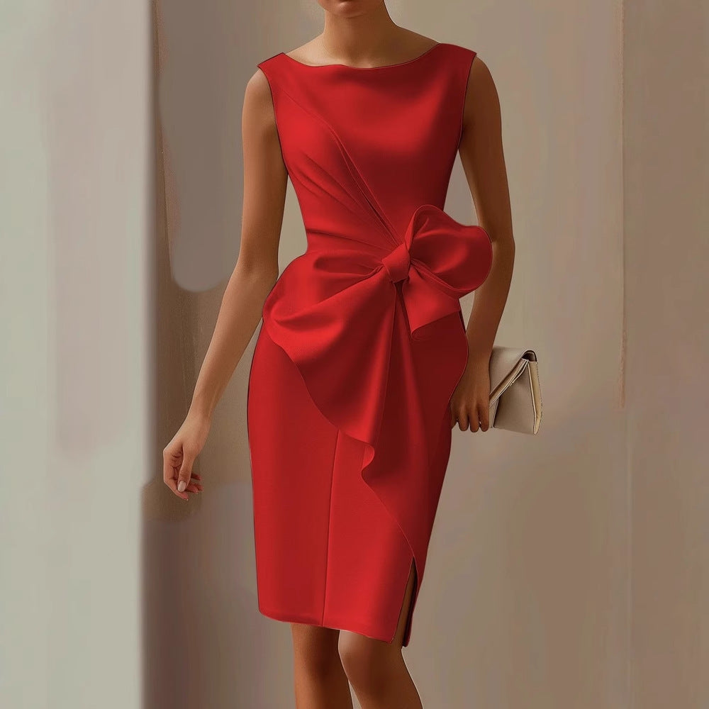 Rosalind | Bodycon Bow-Detail Midi Women Cocktail Summer Dress