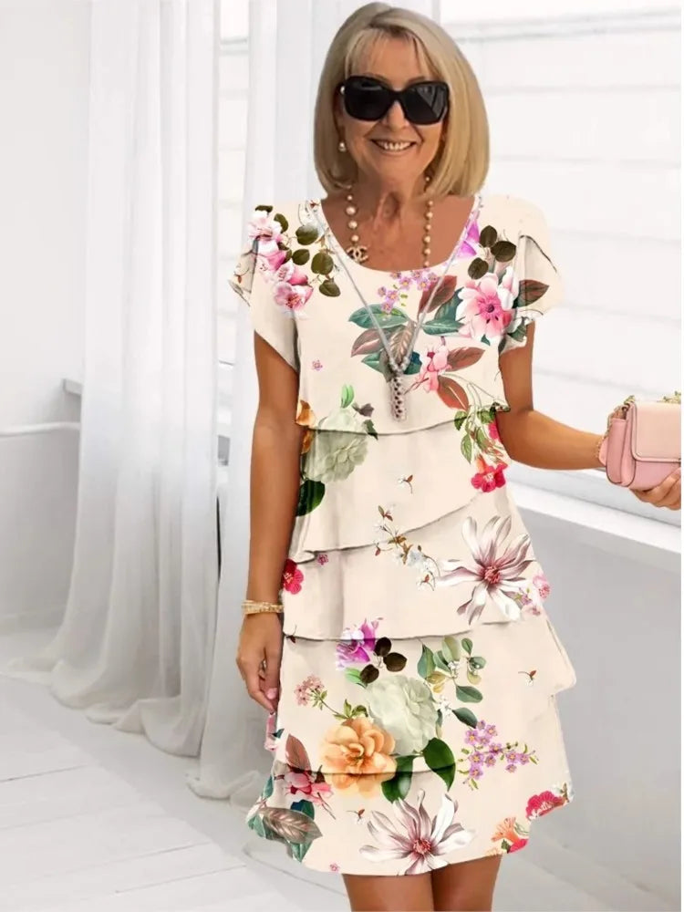 Paige | Floral Tiered Ruffle Women's Midi Dress