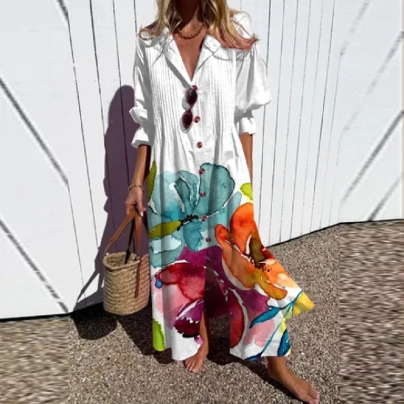 Amelie | Artistic Oversized Floral Women Summer Maxi Dress