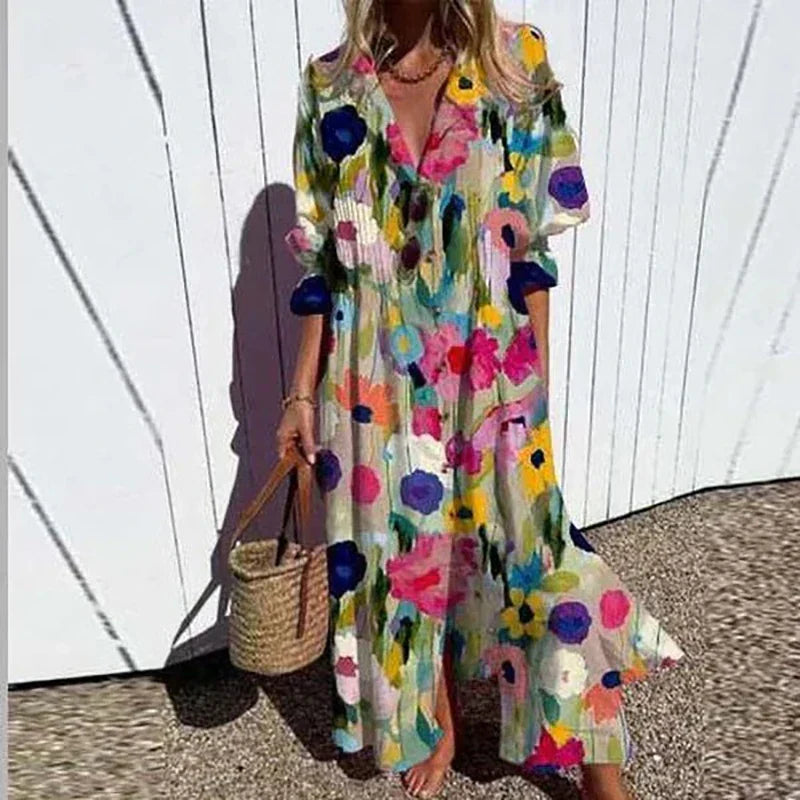 Amelie | Artistic Oversized Floral Women Summer Maxi Dress