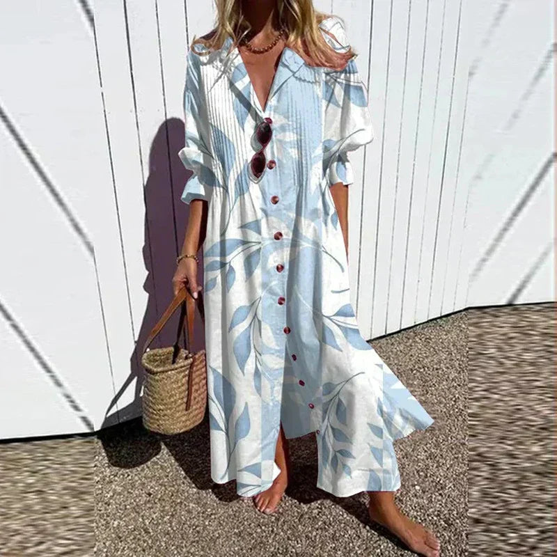 Gina | Floral Boho Long-Sleeve Women Summer Maxi Dress