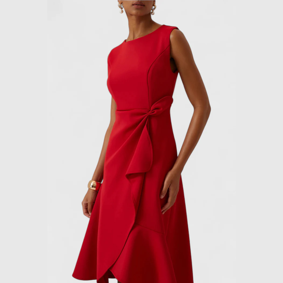 Heidi | Sleeveless Flowy Fitted-Waist Women Summer Midi Dress