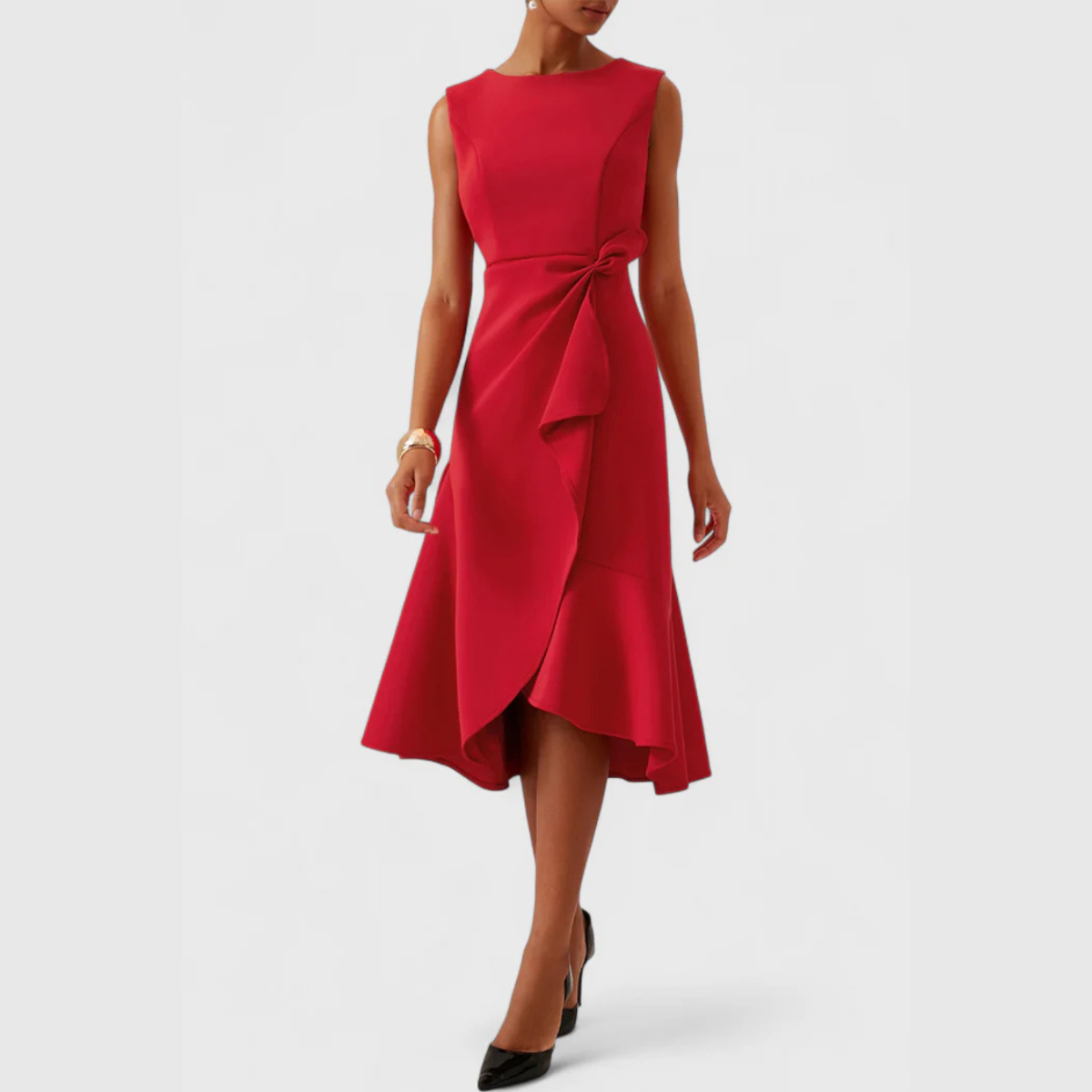 Heidi | Sleeveless Flowy Fitted-Waist Women Summer Midi Dress