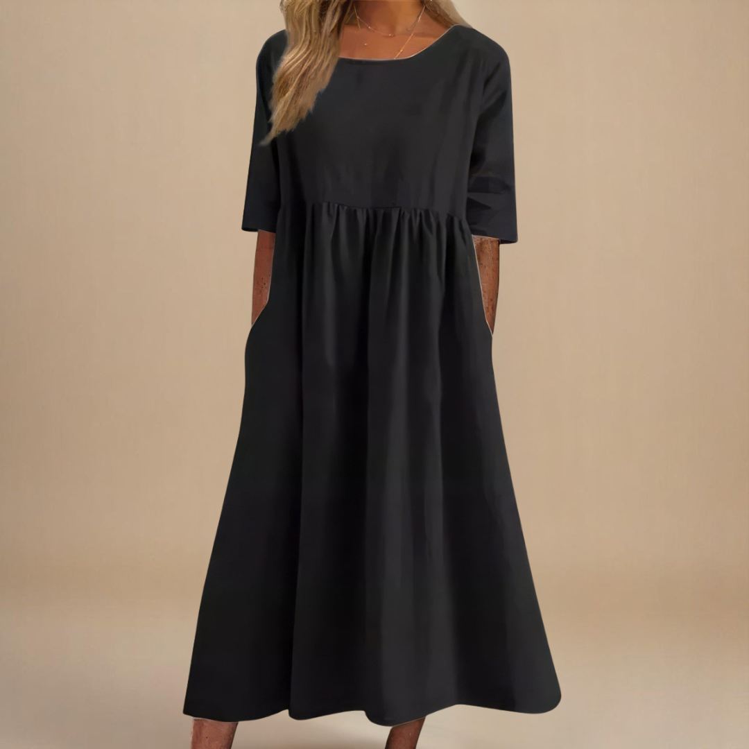 Maisie | Relaxed A-Line Elbow-Sleeve Women Summer Midi Dress