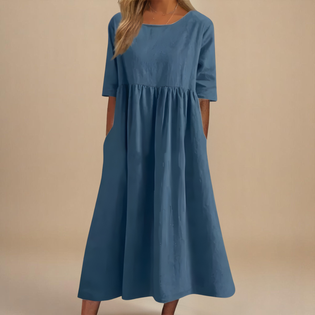 Maisie | Relaxed A-Line Elbow-Sleeve Women Summer Midi Dress