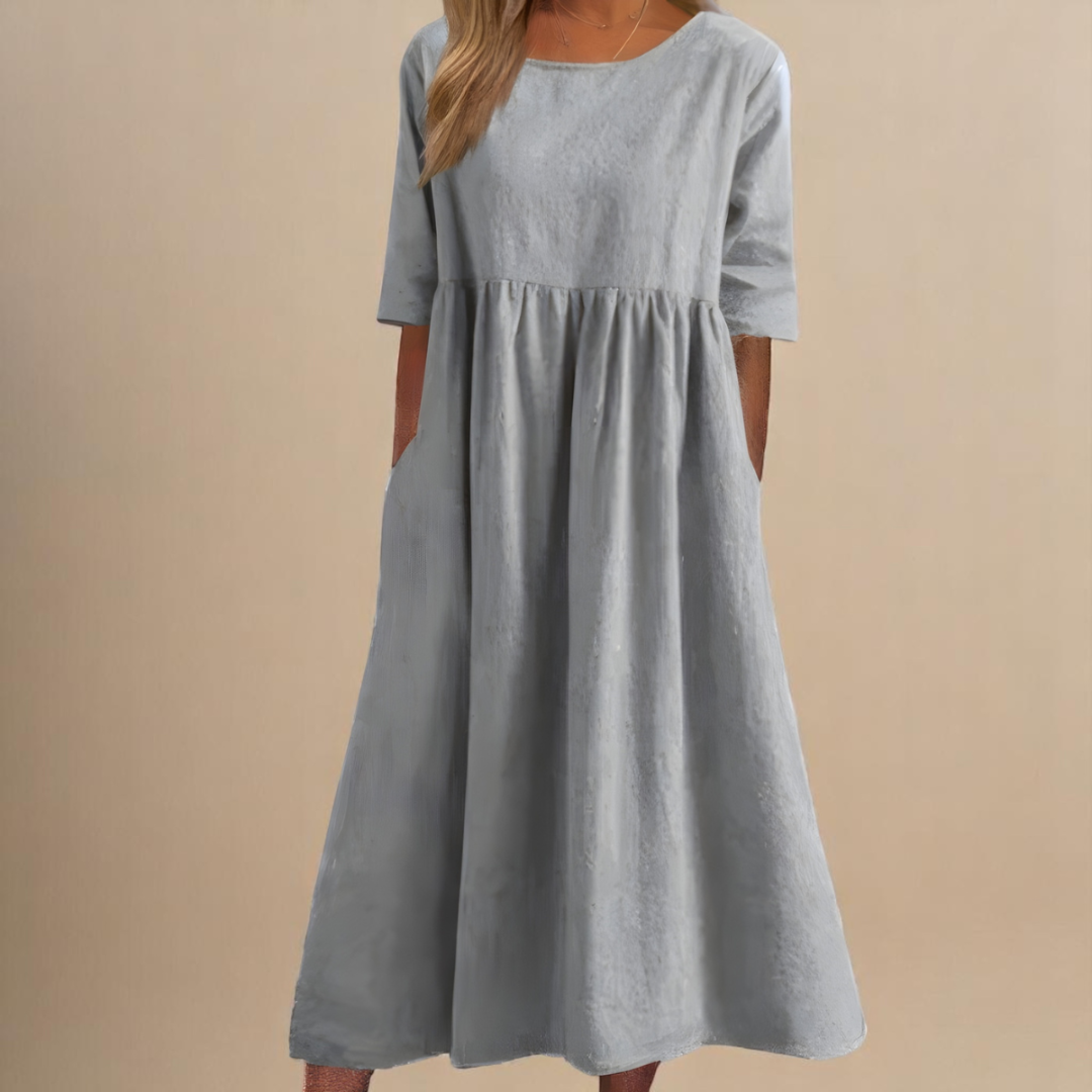 Maisie | Relaxed A-Line Elbow-Sleeve Women Summer Midi Dress