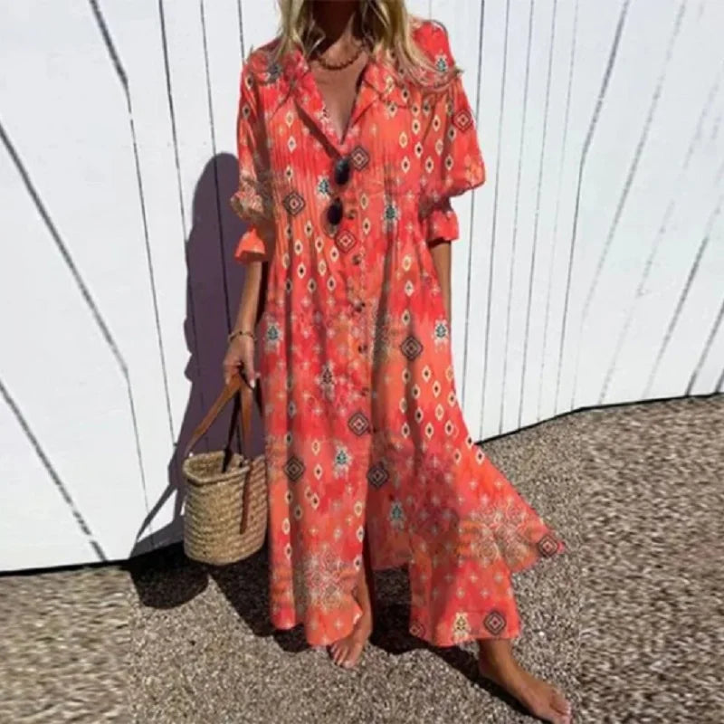 Amelie | Artistic Oversized Floral Women Summer Maxi Dress