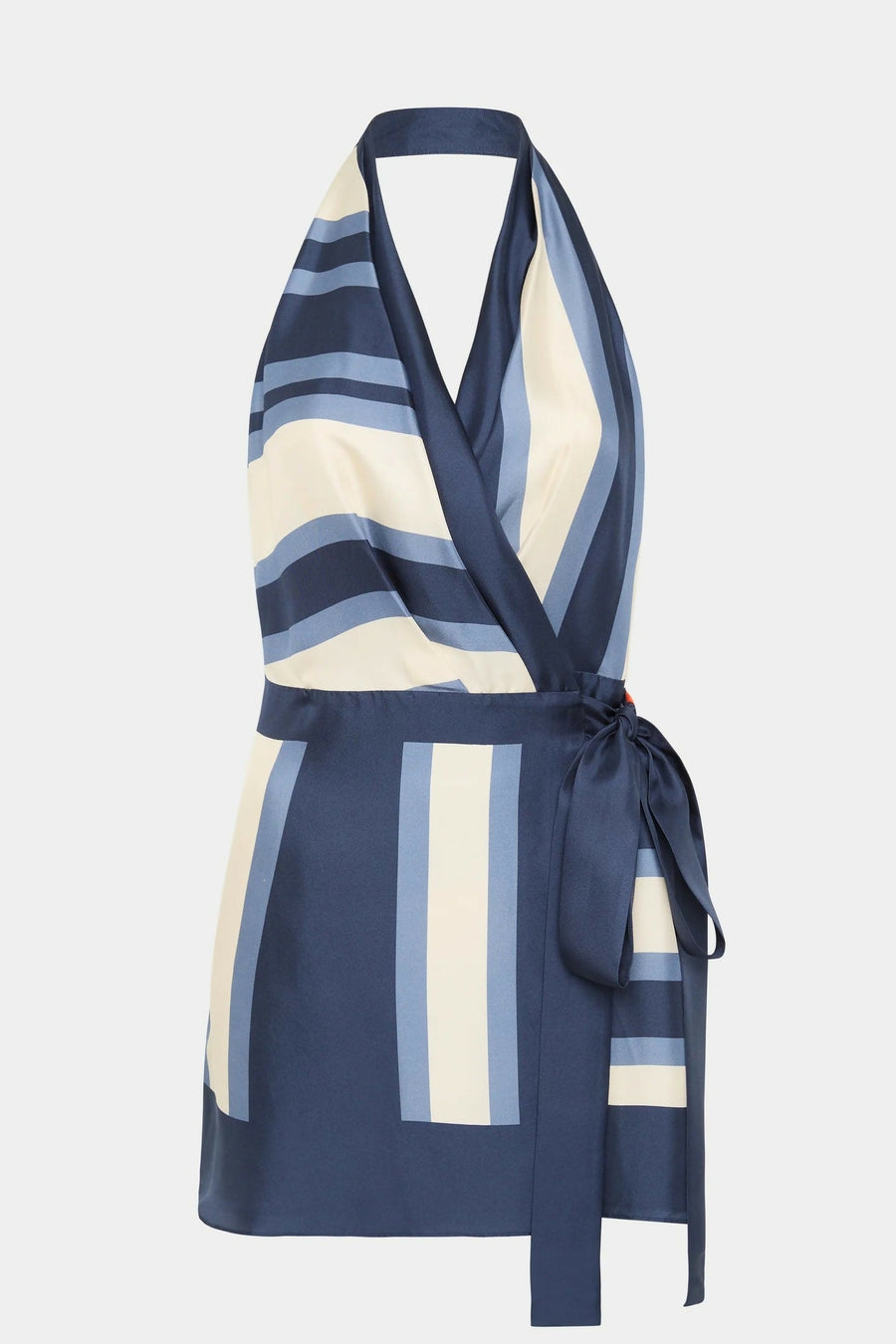 Amy | Striped Silk Halterneck Women Summer Mini Dress