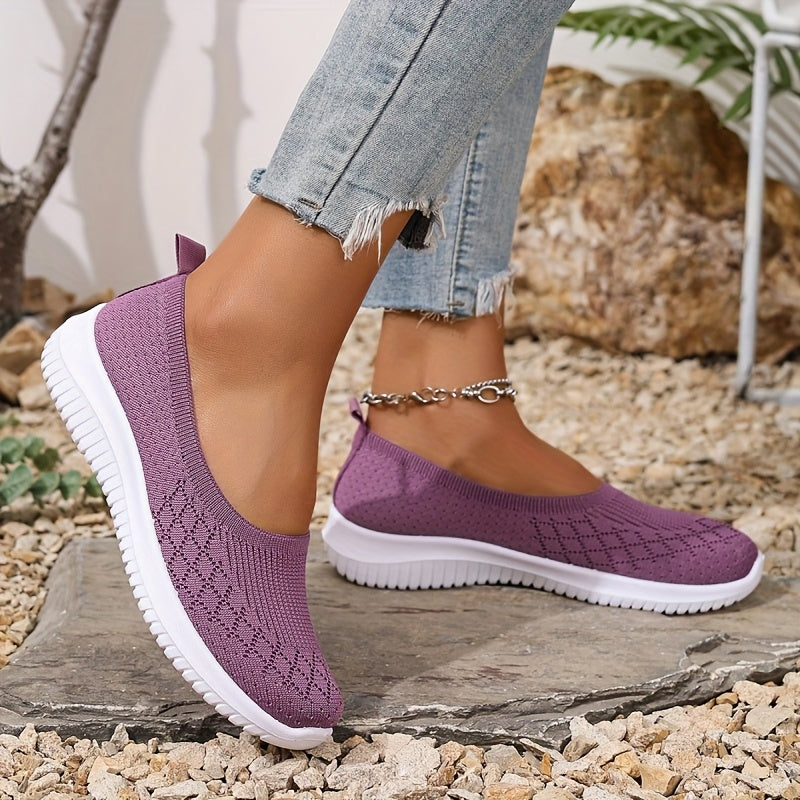 Flora | Knit Slip-On Walking Women Comfortable Sneakers