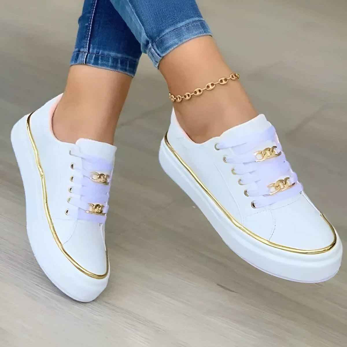 Hattie | Chic Accent-Detail Women Comfortable Sneakers