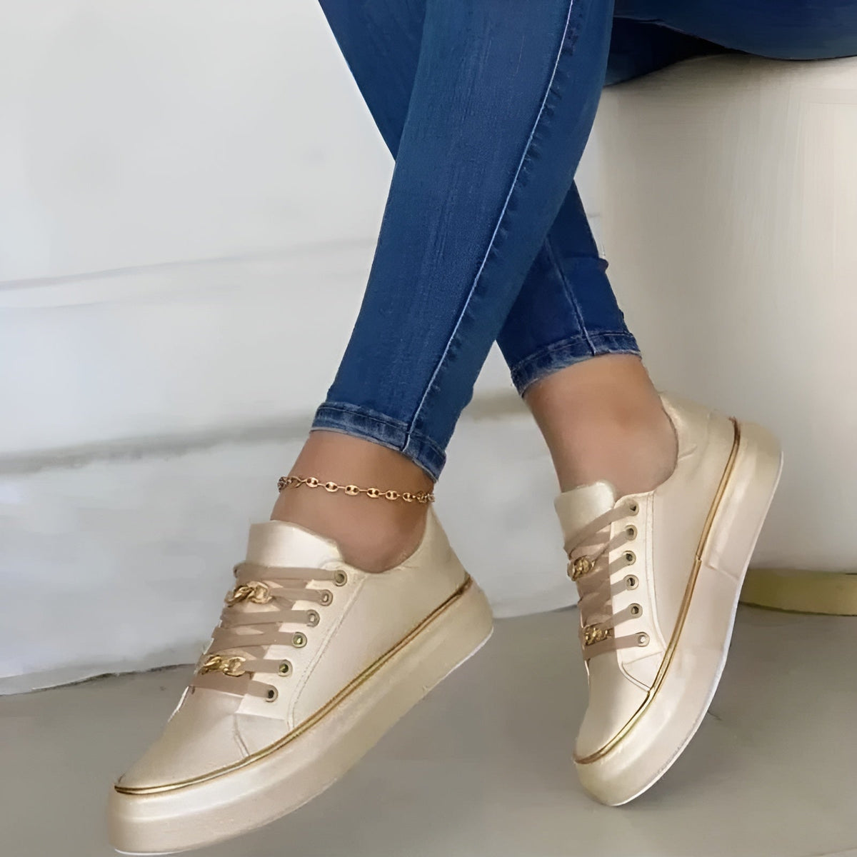 Hattie | Chic Accent-Detail Women Comfortable Sneakers