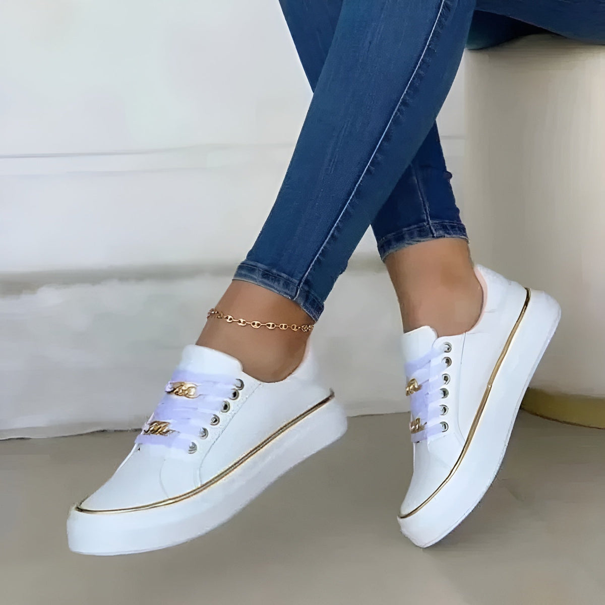 Hattie | Chic Accent-Detail Women Comfortable Sneakers