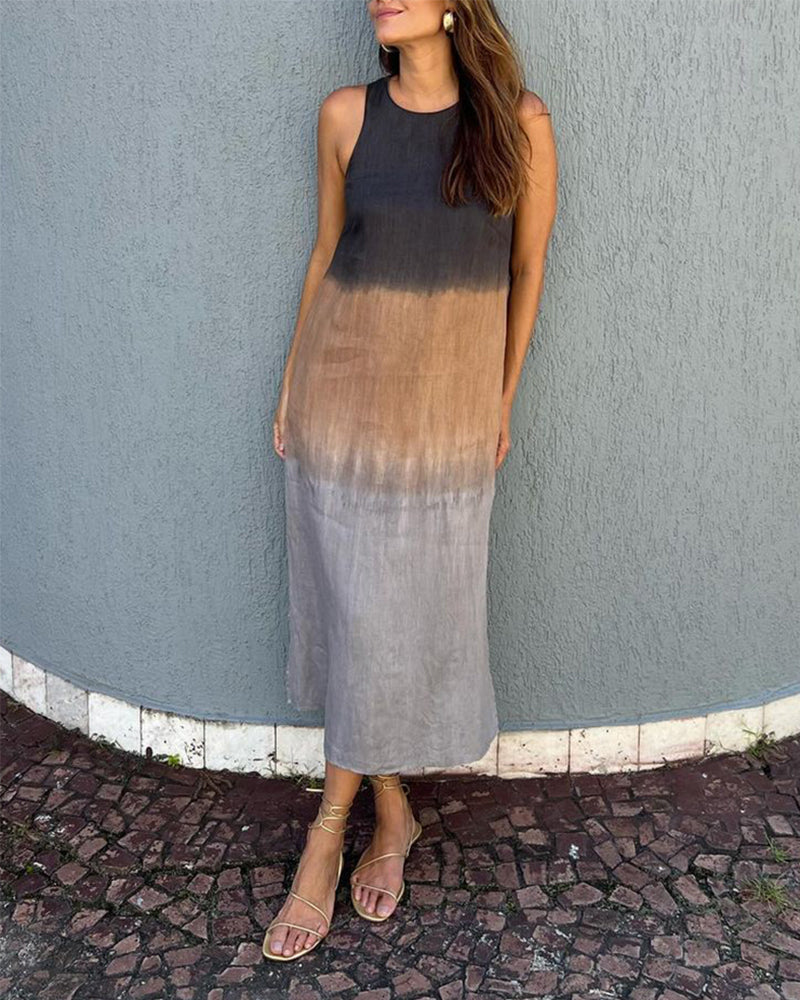 Phoebe | Ombre Gradient Sleeveless Women Summer Midi Dress