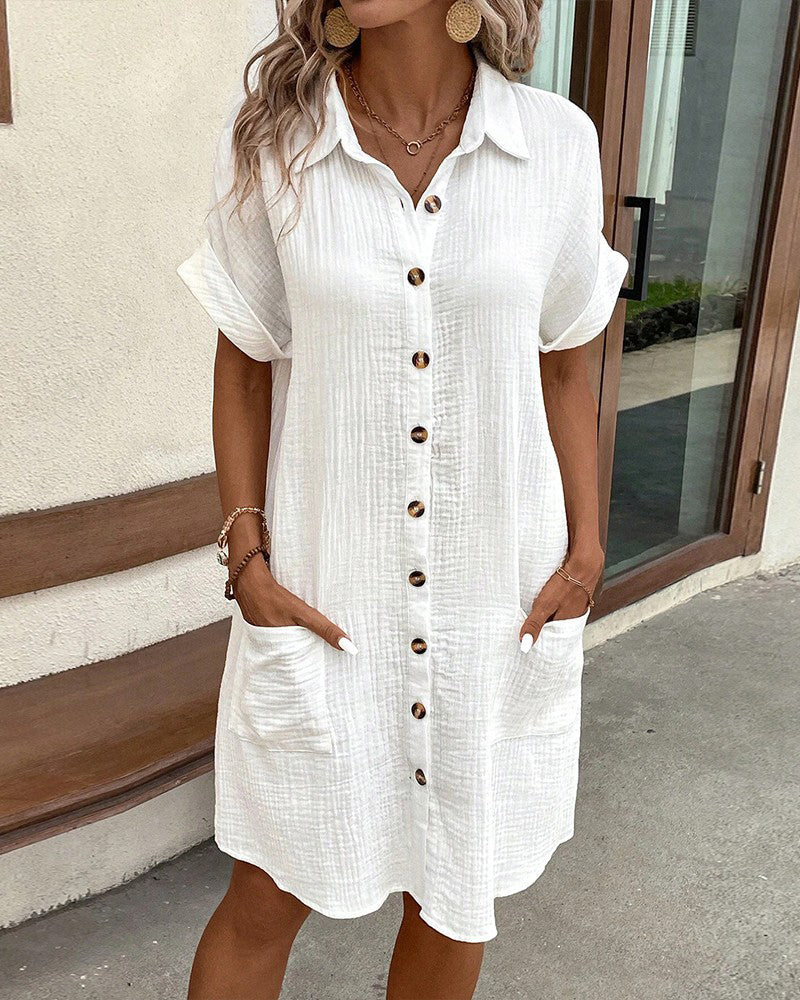 Mandy | Relaxed Pocket Button Women's Summer Shirt Dress