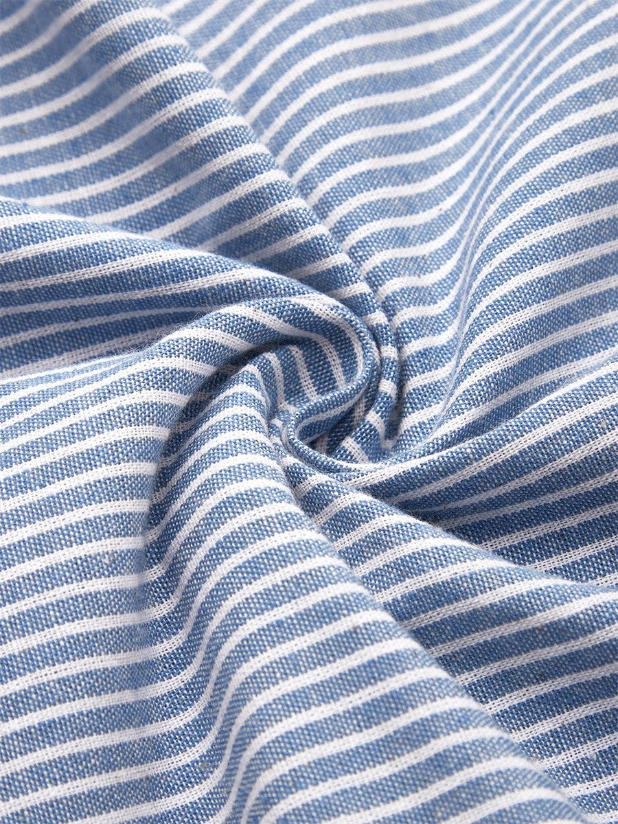Leila | Striped Button-Detail Relaxed Women Summer Midi Dress