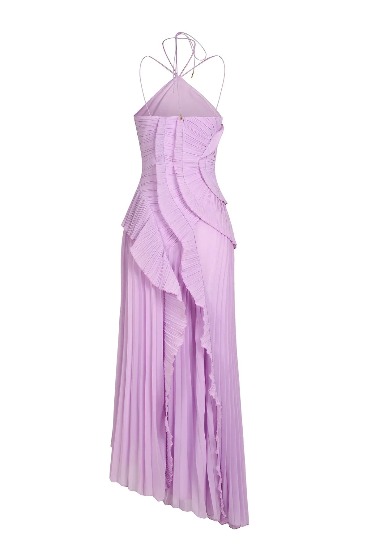 Sophie | Pleated Halter Ruffle-Cascade Women Summer Maxi Dress