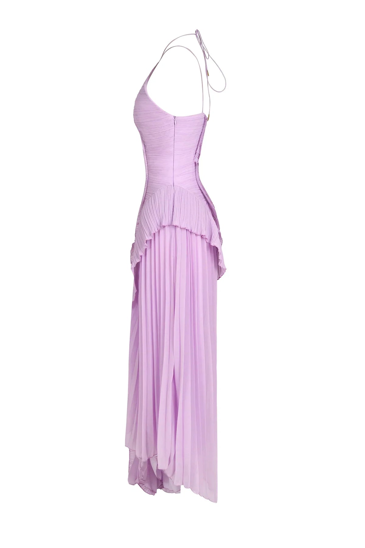 Sophie | Pleated Halter Ruffle-Cascade Women Summer Maxi Dress