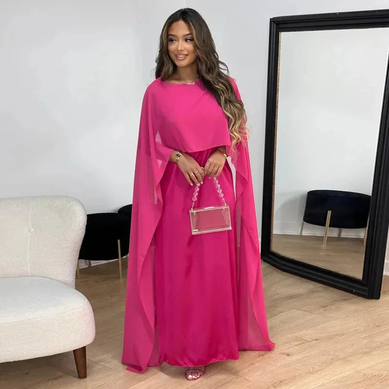 Lyra | Cape-Sleeve Flowing Women Summer Maxi Dress