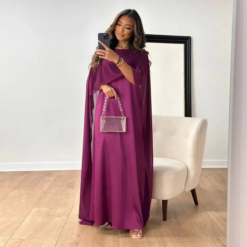 Lyra | Cape-Sleeve Flowing Women Summer Maxi Dress