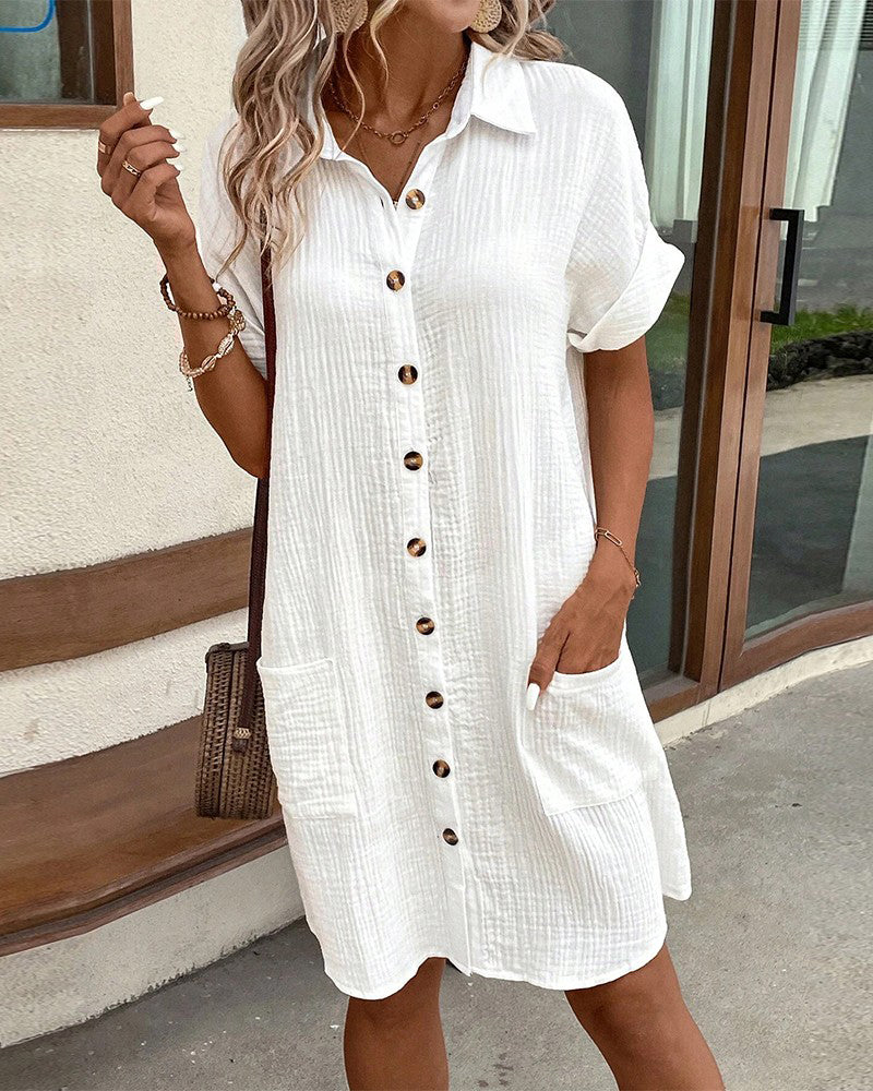 Mandy | Relaxed Pocket Button Women's Summer Shirt Dress