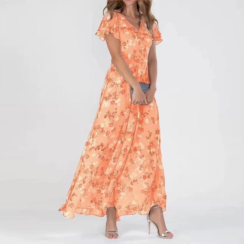 Alessia | Fitted Flattering Classic Women Summer Maxi Dress