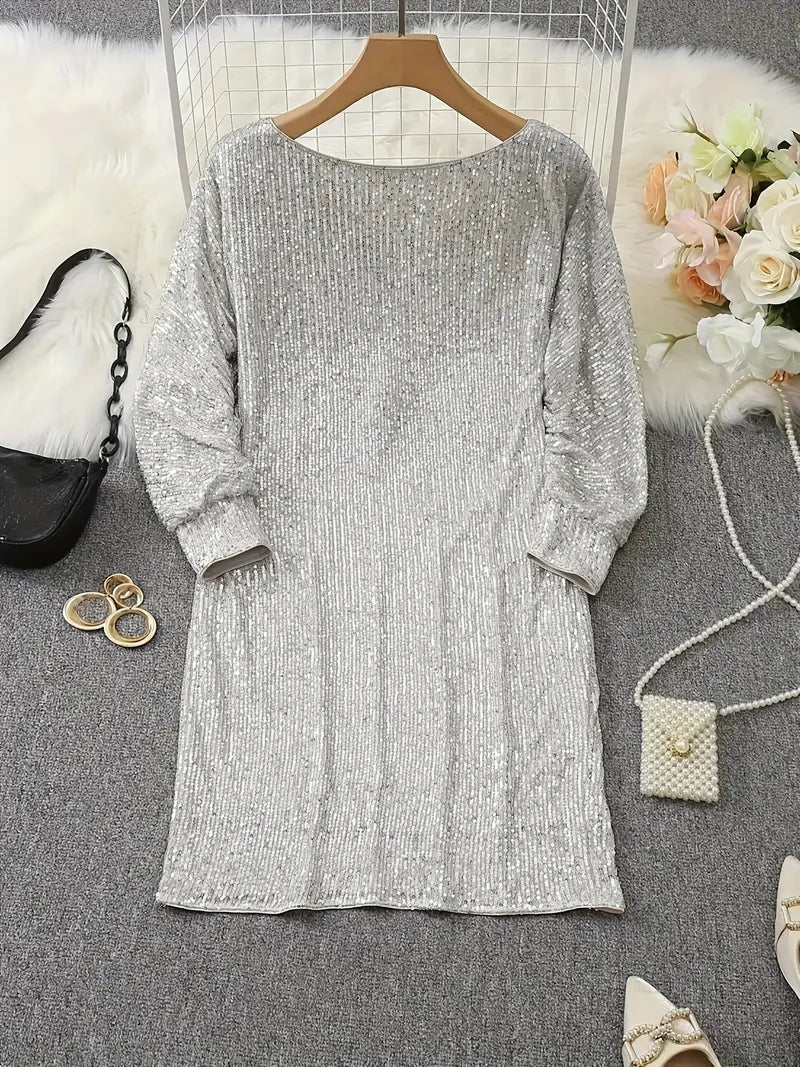 Evelyn | Off-Shoulder Sequin Batwing Women Summer Mini Dress