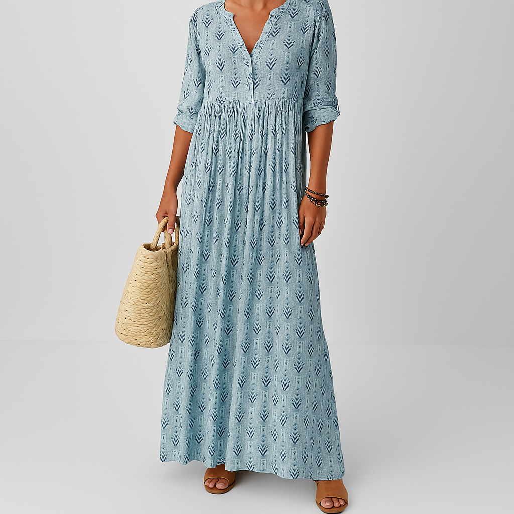 Lorelei | Boho Tiered Geometric-Print Women Summer Maxi Dress