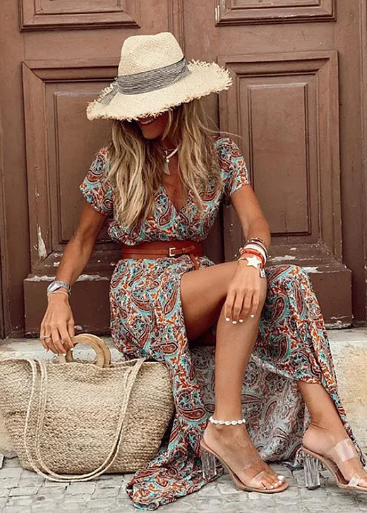 Josie | Floral Boho Side-Split Women Summer Maxi Dress