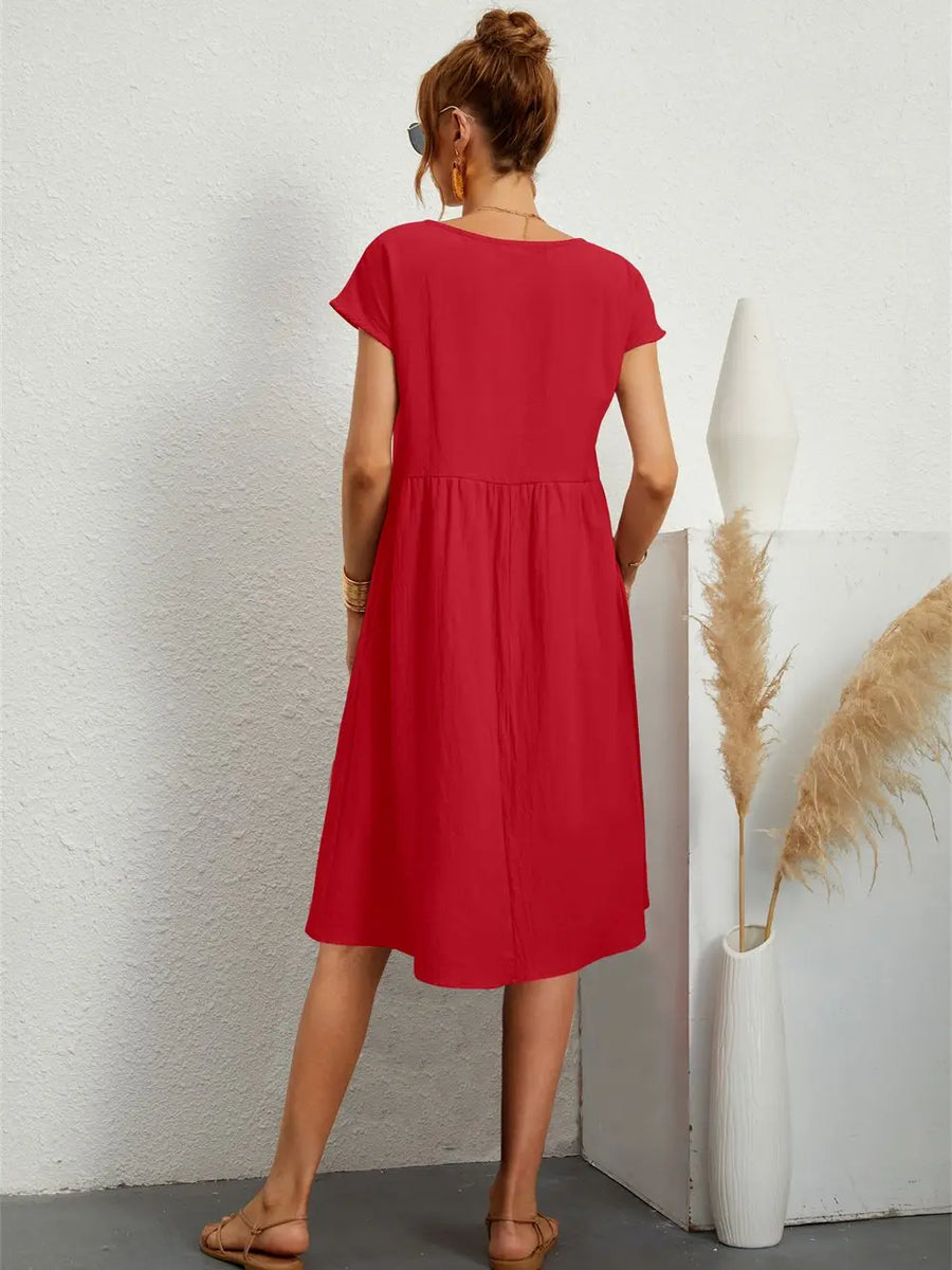 Astrid | Casual Relaxed Pocket T-Shirt Women Summer Midi Dress