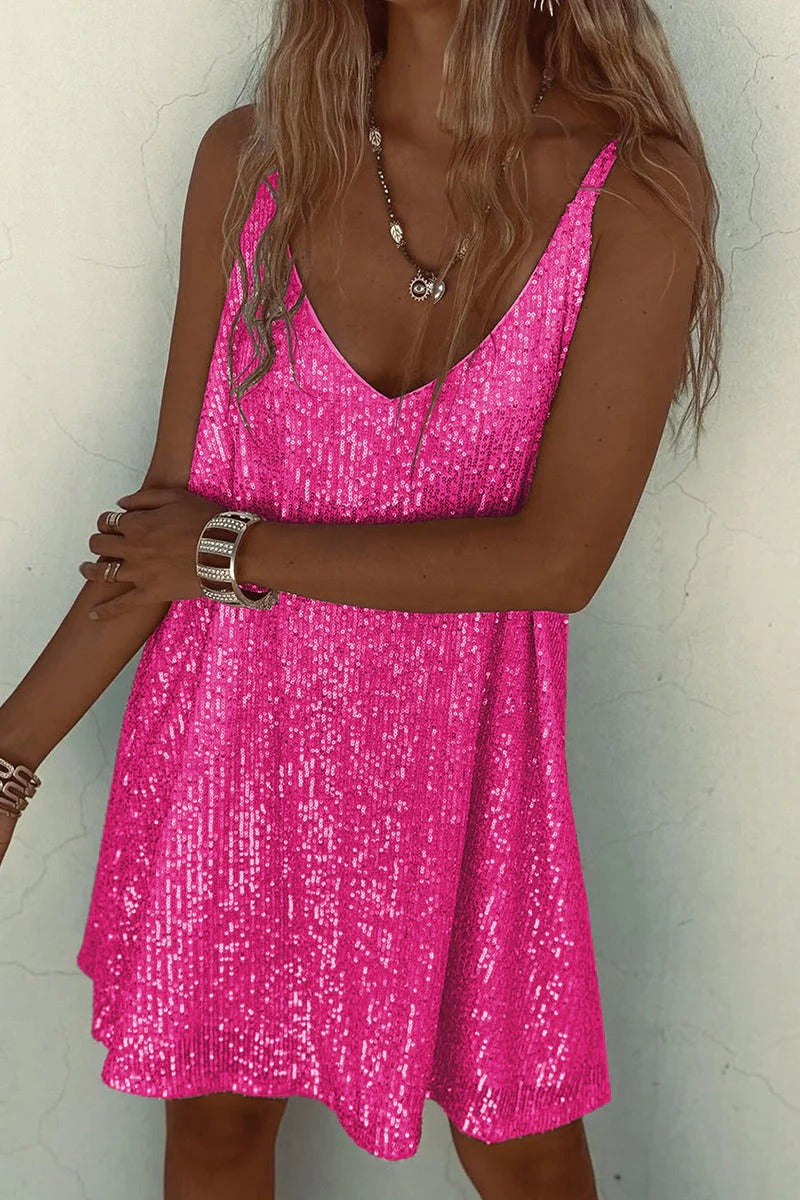 Hattie | V-Back Sequin Women Summer Mini Dress