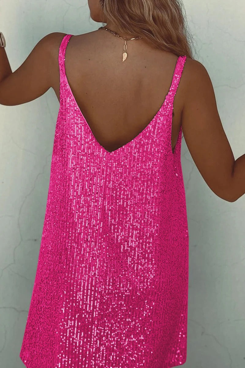 Hattie | V-Back Sequin Women Summer Mini Dress