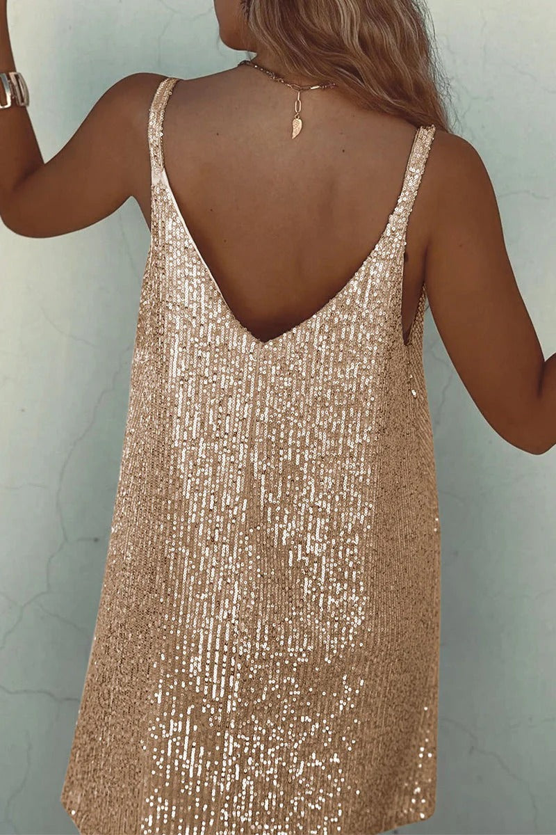 Hattie | V-Back Sequin Women Summer Mini Dress