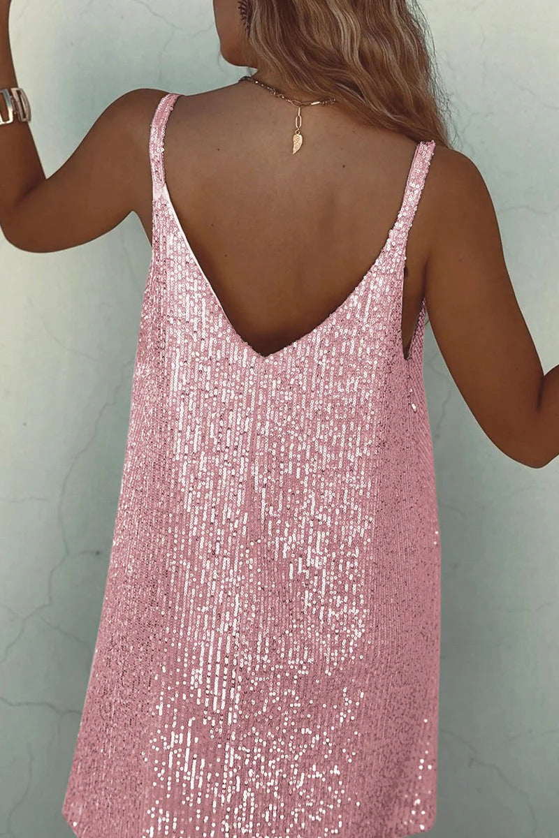 Hattie | V-Back Sequin Women Summer Mini Dress